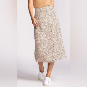 NWOT Pink Martini Polka Dot Spotted Skirt Cream and Brown M